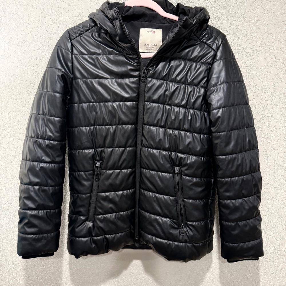 Zara kids Black Puffer Jacket with Hood